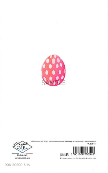 画像2: 二つ折りイースターカード(小) 白うさ&たまご PA.5354-1 (2)