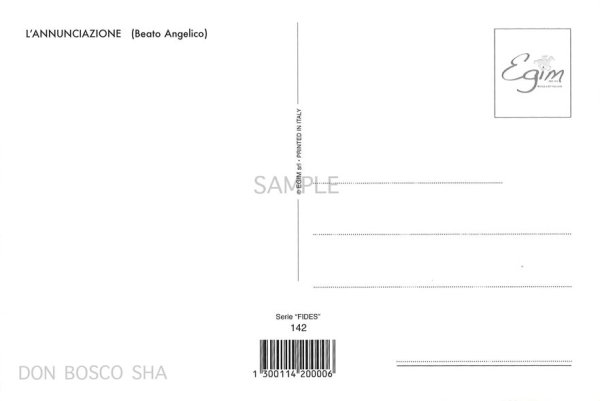 画像2: ポストカード　ベアト・アンジェリコ　受胎告知　FIDES142 (※5枚セット)　 (2)