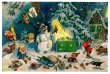 画像1: 二つ折りアドベントカード　封筒付　12406　雪だるまと森の仲間たち　※在庫僅少 (1)