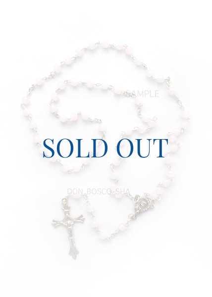 画像1: ロザリオ ガラス5mm珠 ピンク　NB　※在庫僅少 (1)