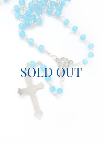 画像2: ロザリオ ガラス5mm珠 水色 (2)