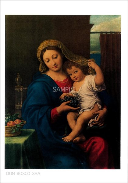 画像1: ポストカード　ぶどうの聖母子 HB9244 (1)