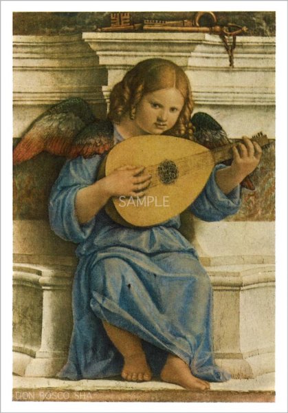 画像1: ポストカード　奏楽の天使・マンドリン HB2165 (1)