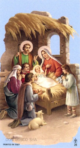 画像1: イタリア製　ご絵　クリスマス　聖家族　28(※5枚セット) (1)