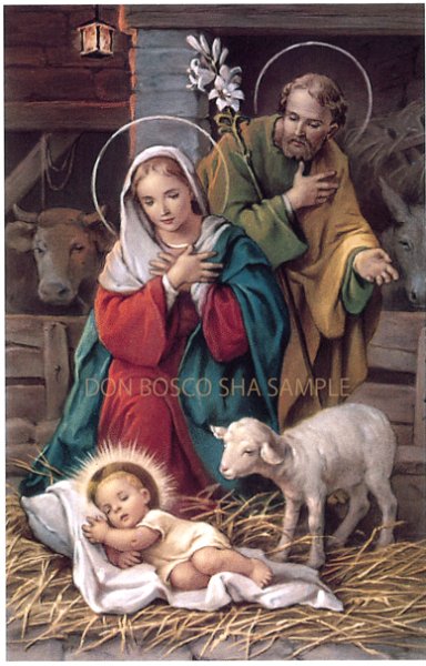 画像1: クリスマスご絵　聖家族 (Mes.251)(※5枚セット) (1)