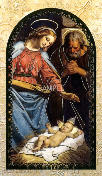 画像1: イタリア製　クリスマスご絵　41-I.N.-2 （金色の箔押しあり）(※5枚セット) (1)