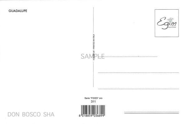 画像2: ポストカード グアダルペの聖母(金)FIDES311oro (1枚売り) (2)