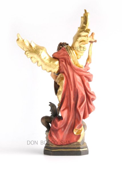 画像3: 木彫り 聖ミカエル像 カラー 24cm  (3)
