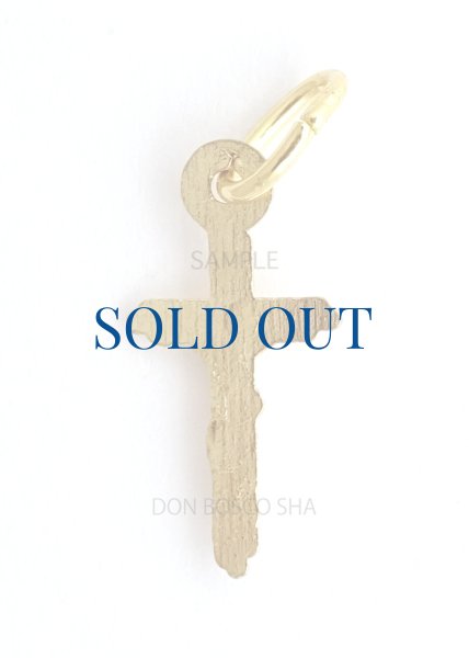 画像2: ミニ十字架　寄木風十字架　極小 H12mm　金色 (2)