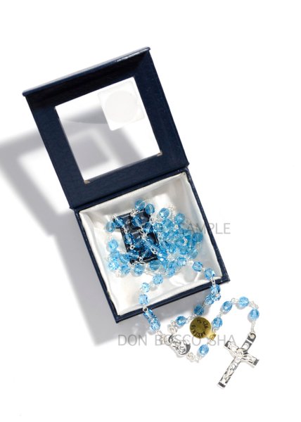 画像2: ★20％OFF★ロザリオ　スワロフスキー＆シルバー925　ブルー6mm珠【返品不可商品】※店頭在庫残り一点 (2)