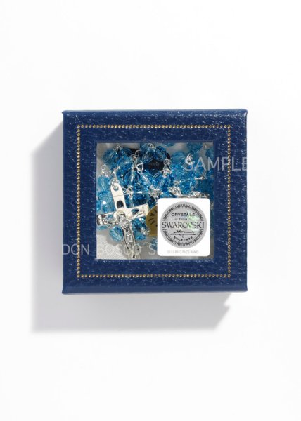 画像3: ★20％OFF★ロザリオ　スワロフスキー＆シルバー925　ブルー6mm珠【返品不可商品】※店頭在庫残り一点 (3)