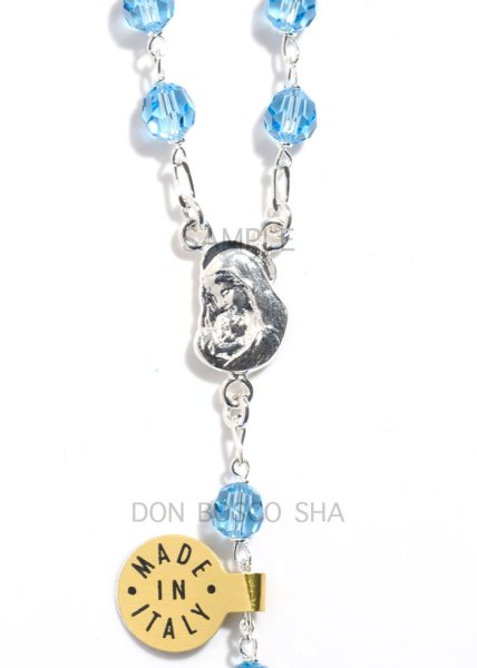 画像4: ★20％OFF★ロザリオ　スワロフスキー＆シルバー925　ブルー6mm珠【返品不可商品】※店頭在庫残り一点 (4)
