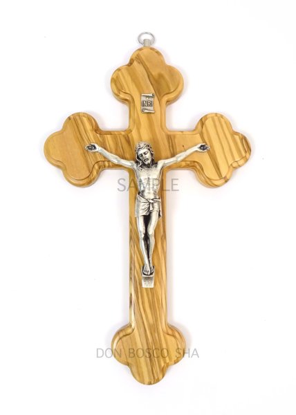 画像2: 壁掛十字架　オリーブ製　エルサレム　 H22.5cm　 (2)