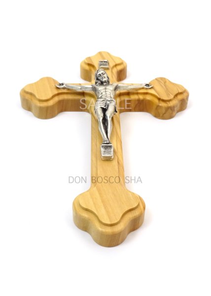 画像2: 壁掛十字架　オリーブ製　エルサレム　H16cm (2)