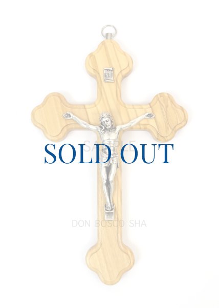 画像1: 壁掛十字架　オリーブ製　エルサレム　H16cm (1)