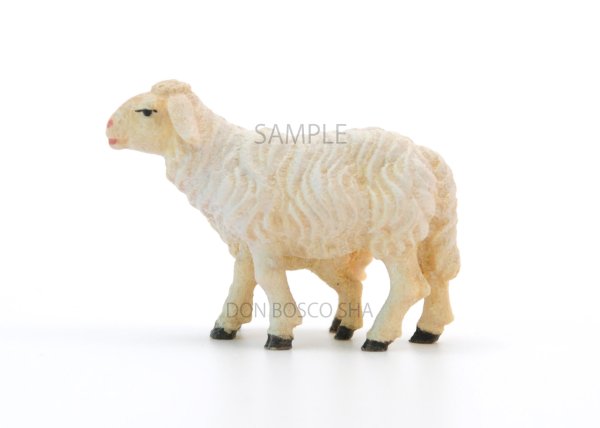 画像4: 木彫り プレゼピオ用 ひつじ2匹一体 カラー (4)