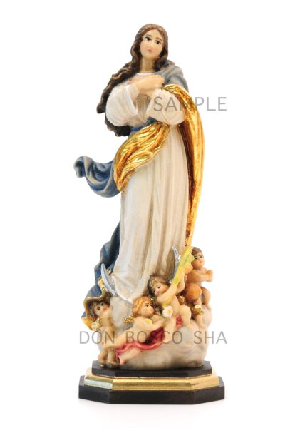 画像1: 木彫り　被昇天の聖母像（無原罪の御宿り）カラー約12cm NB (1)