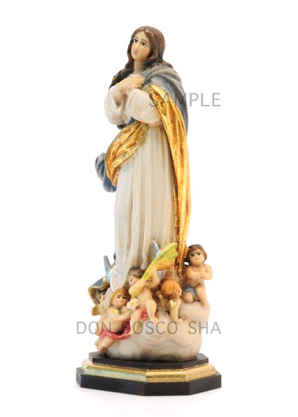 画像2: 木彫り　被昇天の聖母像（無原罪の御宿り）カラー約12cm　 (2)