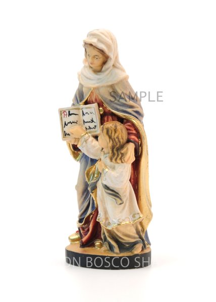 画像2: 木彫り　聖アンナと幼いマリア像　カラー 約10cm  (2)