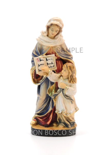 画像1: 木彫り　聖アンナと幼いマリア像　カラー 約10cm NB (1)