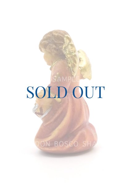 画像3: 小さな木彫り天使像　太鼓の天使　カラー 4.2cm (3)