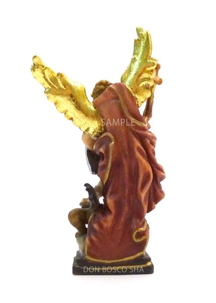 画像3: 木彫り　聖ミカエル像　カラー 約7cm　※店頭在庫1点のみ (3)