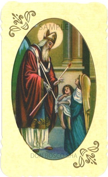 画像1: イタリア製　ご絵　聖ビアージョ司教（ANTICA N.24） (1)