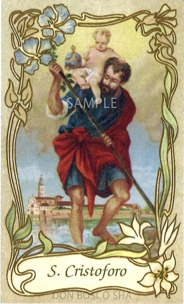 画像1: イタリア製　ご絵　聖クリストファー（218 I.G.-15）(※5枚セット) (1)