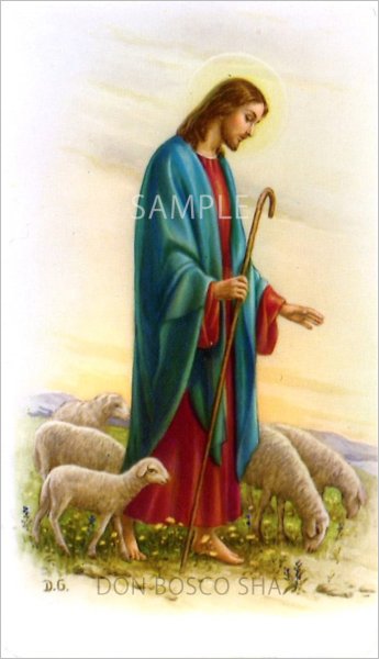 画像1: イタリア製　ご絵　善き牧者キリスト（VE25） (1)