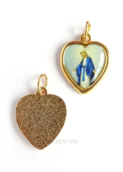 画像2: メダイ ハート型　無原罪　カラー+金　※在庫僅少 (2)