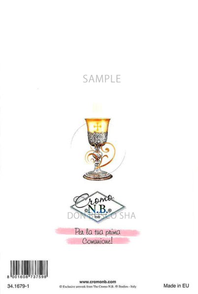 画像3: イタリア製二つ折りカード 初聖体 女の子 34.1679-1　 (3)