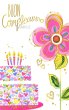 画像1: イタリア製二つ折りカード(小)　誕生日 バースデーケーキ (1)