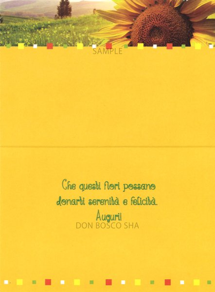 画像2: イタリア製二つ折りカード　誕生日　花 ひまわり (2)