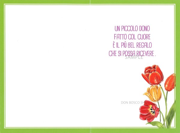 画像2: イタリア製二つ折りカード　おめでとう　チューリップ (2)