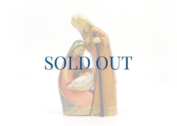 画像2: クリスマス 卓上置物　聖家族　約16cm（89142）　※1点のみ (2)