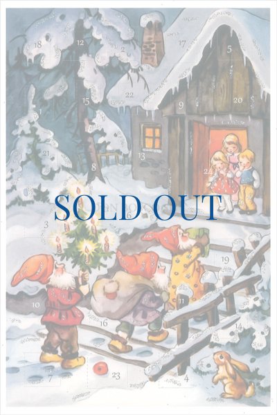 画像1: 二つ折りアドベントカード　封筒付　12489　トロールたちプレゼントのお届け (1)