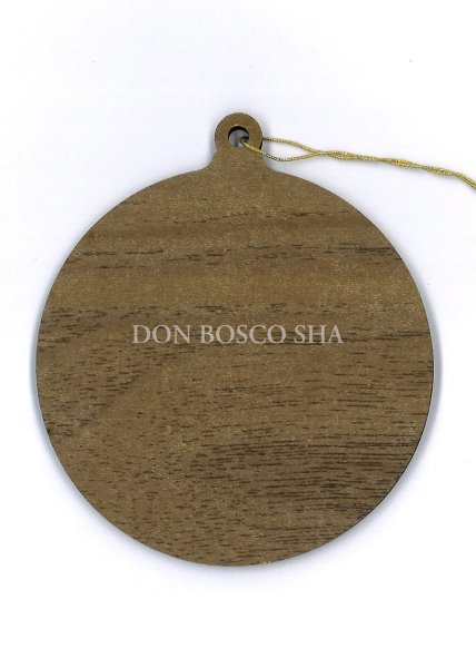 画像2: 板絵オーナメント　丸型　羊飼いと聖家族 (2)