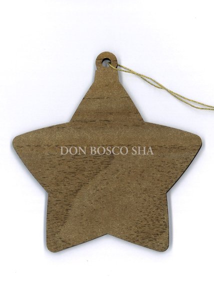 画像2: 板絵オーナメント 星型 天使と聖家族 (2)