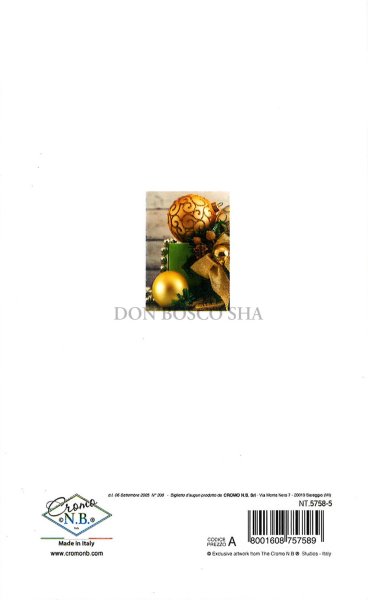 画像3: 二つ折りクリスマスカード(小) NT5758-5 封筒付 (3)