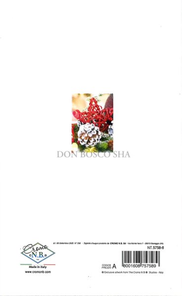 画像3: 二つ折りクリスマスカード(小)　NT5758-6　封筒付 (3)