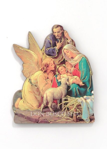 画像1: マグネット　型抜き　ご降誕A　天使と聖家族 (1)