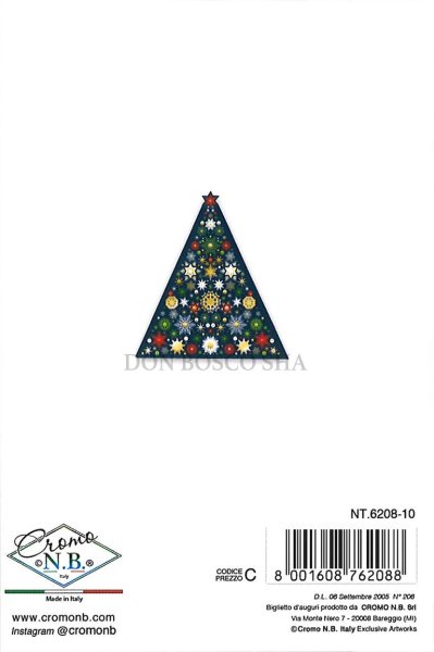 画像2: 二つ折りクリスマスカード(小)　NT6208-10　封筒付　※在庫僅少 (2)