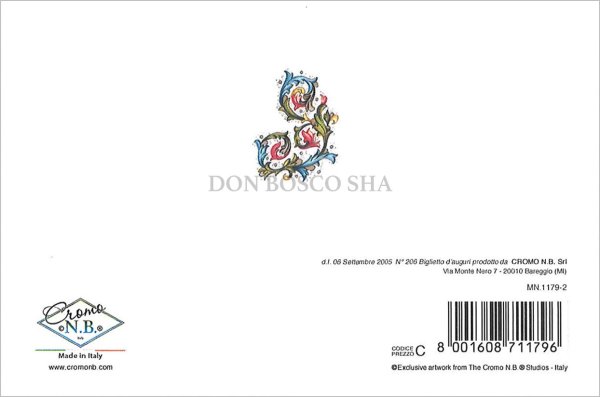 画像2: 二つ折りミニカード　フィレンツェ お祝い 封筒付　MN.1179-2 (2)