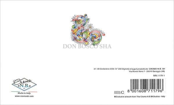 画像2: 二つ折りミニカード　フィレンツェ お祝い 封筒付　MN.1179-1 (2)