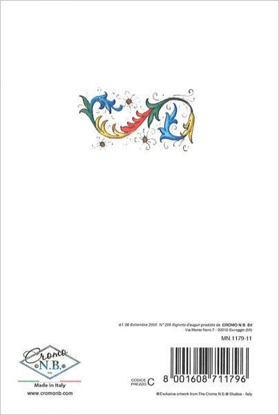 画像2: 二つ折りミニカード フィレンツェ お祝い 封筒付 MN.1179-11 (2)