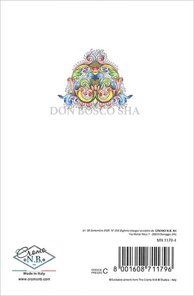 画像2: 二つ折りミニカード　フィレンツェ お祝い 封筒付　MN.1179-4 (2)