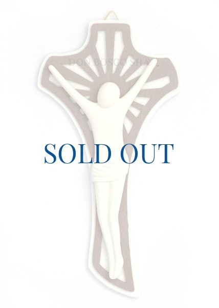 画像1: 板絵十字架　ボディ付き（茶） (1)