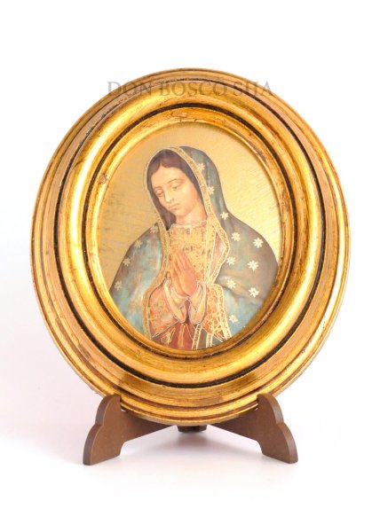 画像2: 板絵 卓上壁掛両用 楕円　グアダルペのマリア (2)