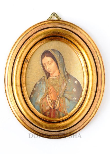 画像1: 板絵楕円（卓上壁掛両用）グアダルペのマリア (1)