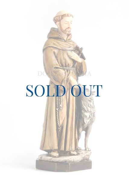 画像2: プラストマーブル製　聖フランシスコ像　32cm カラー (2)